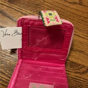Vera Bradley Pink and Green Key & Card Holder